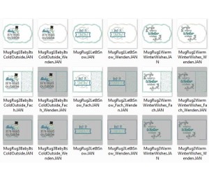 Stickdatei ITH - Mug Rugs Winter Time